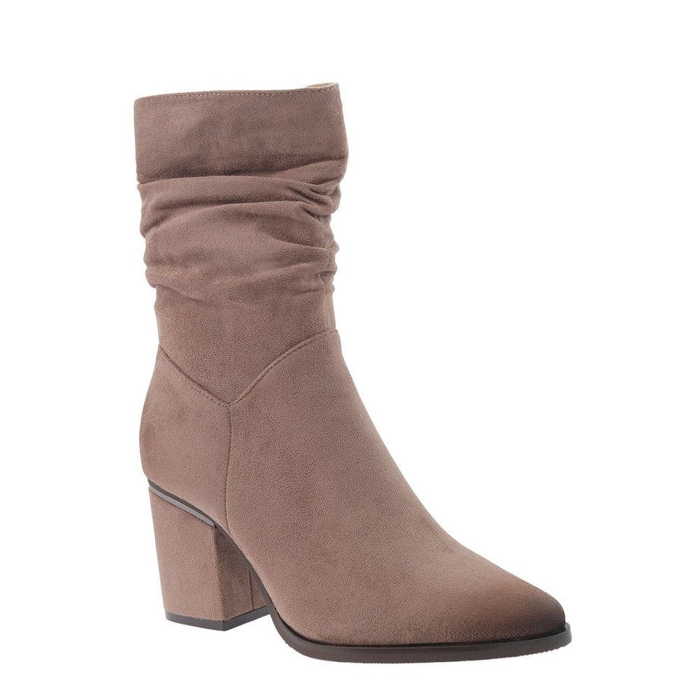 Замшеві ботильйони кольору хакі на блискавці