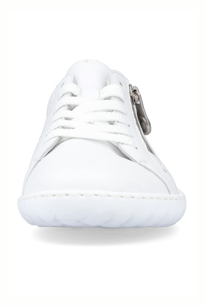 Półbuty sportowe skórzane ażurowe białe płaskie Rieker