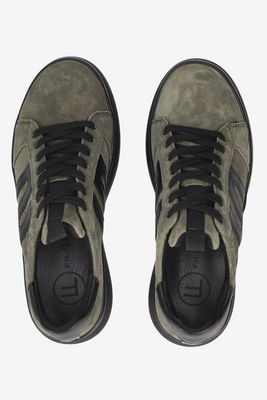 Sneakersy damskie khaki wiązane zamszowe na wysokiej platformie Filippo