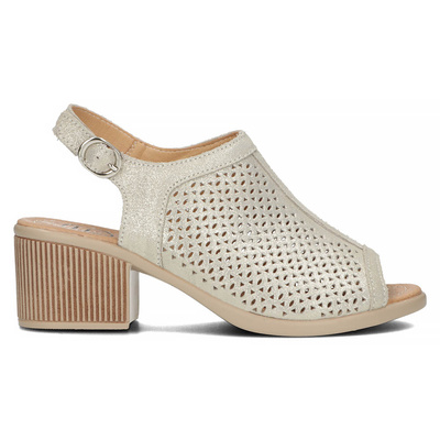 Золоті ажурні босоніжки Filippo на колодці