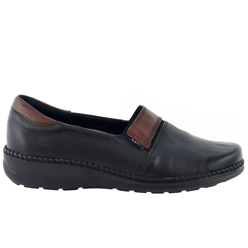 Жіночі шкіряні туфлі на низьких підборах, чорні Аксель