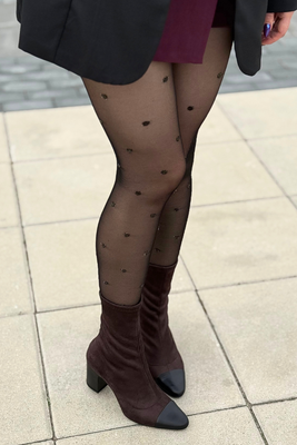 Ryłko botki damskie welurowo skórzane wsuwane na obcasie