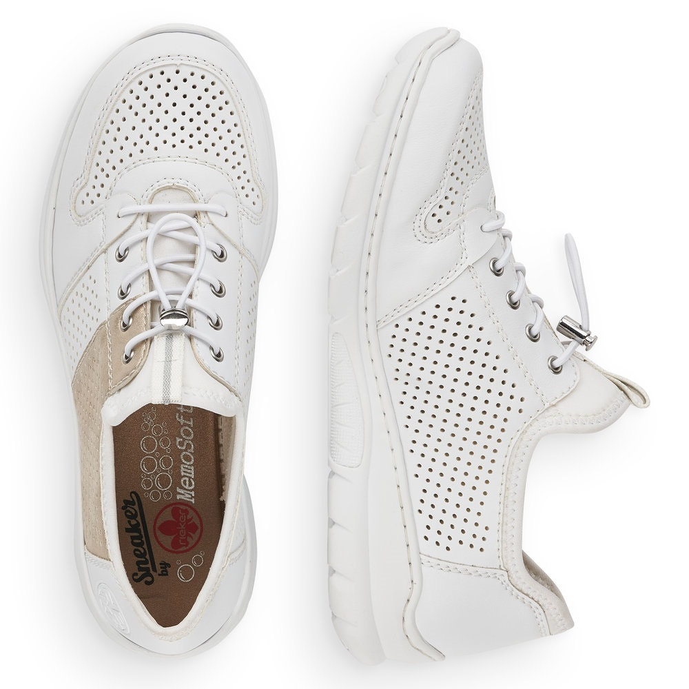 Półbuty Rieker L3254-80 biało - beżowe