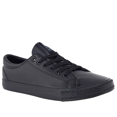 Czarne trampki męskie ze skóry ekologicznej News