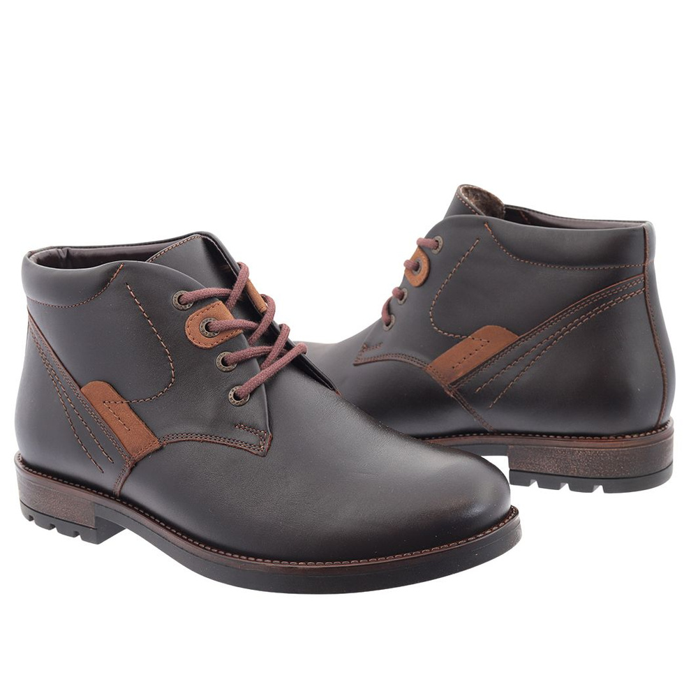 Trzewiki męskie skórzane brązowe Activ