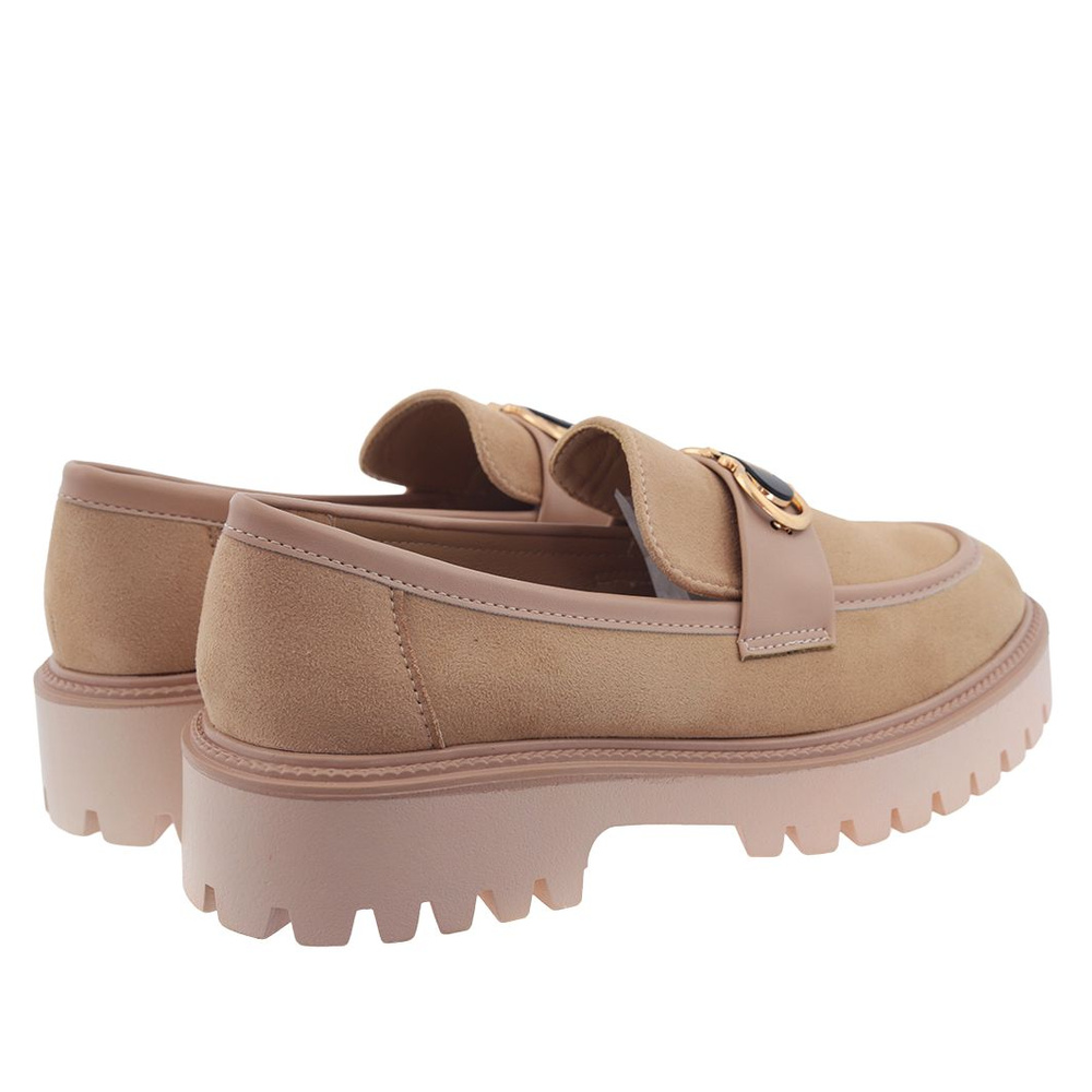 Бежеві замшеві мокасини на платформі Potocki
