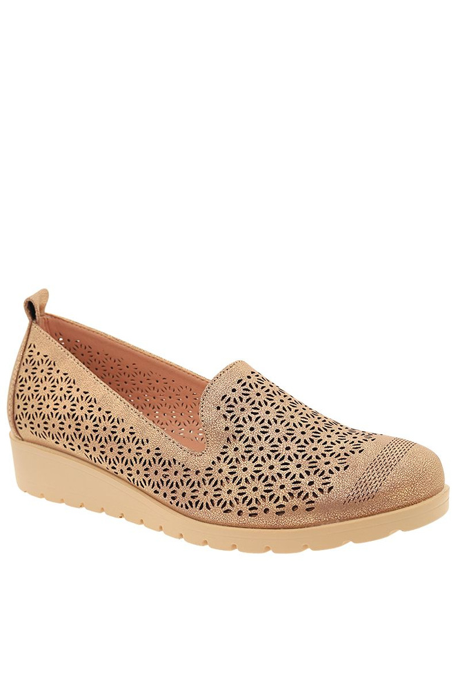 Piękne półbuty ażurowe w kolorze miedzianym