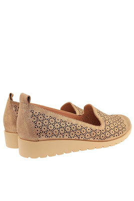 Piękne półbuty ażurowe w kolorze miedzianym