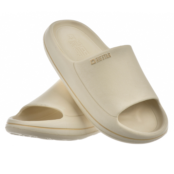 Жіночі бежеві світлі поролонові тапочки Big Star