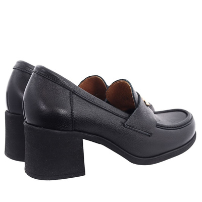 Чорні шкіряні туфлі з колодкою Lemar