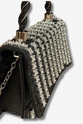 Жіноча чорна сумочка з подвійною ручкою і ремінцем Big Star