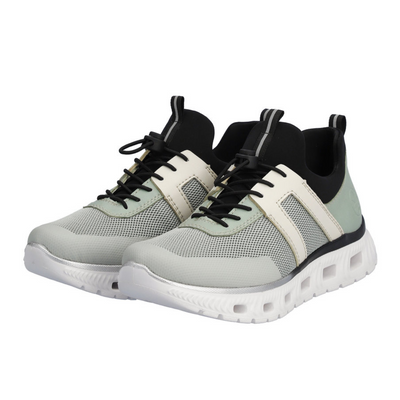 Зелені жіночі кросівки Rieker на потовщеній підошві