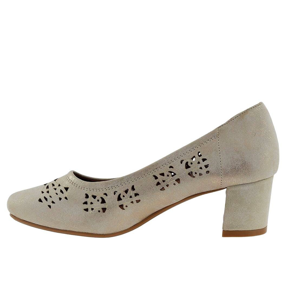 Czółenka na obcasie w kolorze złotym z ekoskóry M.Daszyński