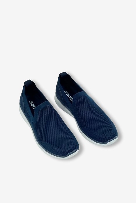 Lekkie materiałowe granatowe tenisówki męskie News
