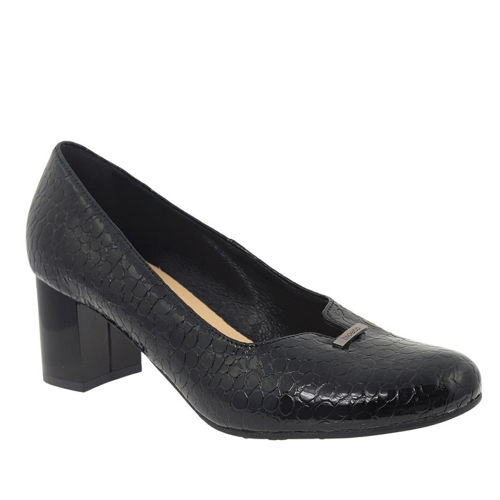 Чорні шкіряні туфлі Bioeco Arka на високому каблуці