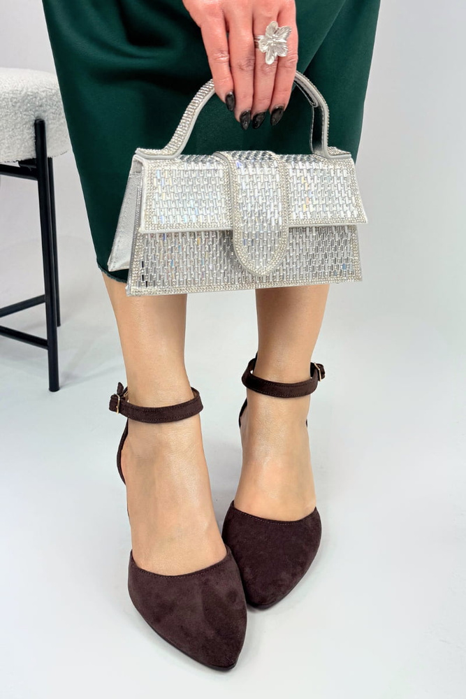 Чорні замшеві туфлі з блоком Dantex