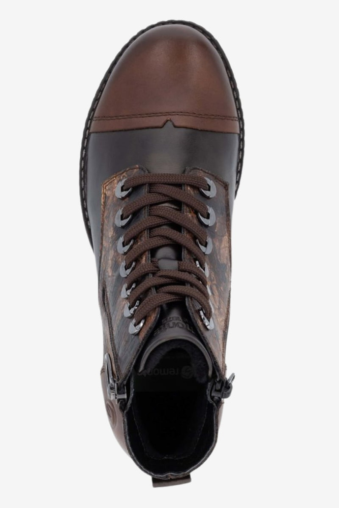 Botki damskie ocieplane na niskim obcasie brązowe