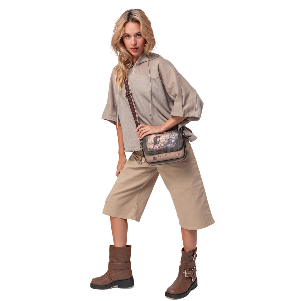 Mała listonoszka brązowa dwukomorowa na zamek Anekke 