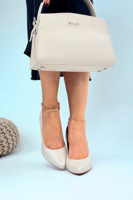 Жіночі чорні шкіряні човники з декором