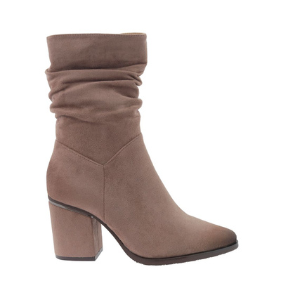 Замшеві ботильйони кольору хакі на блискавці