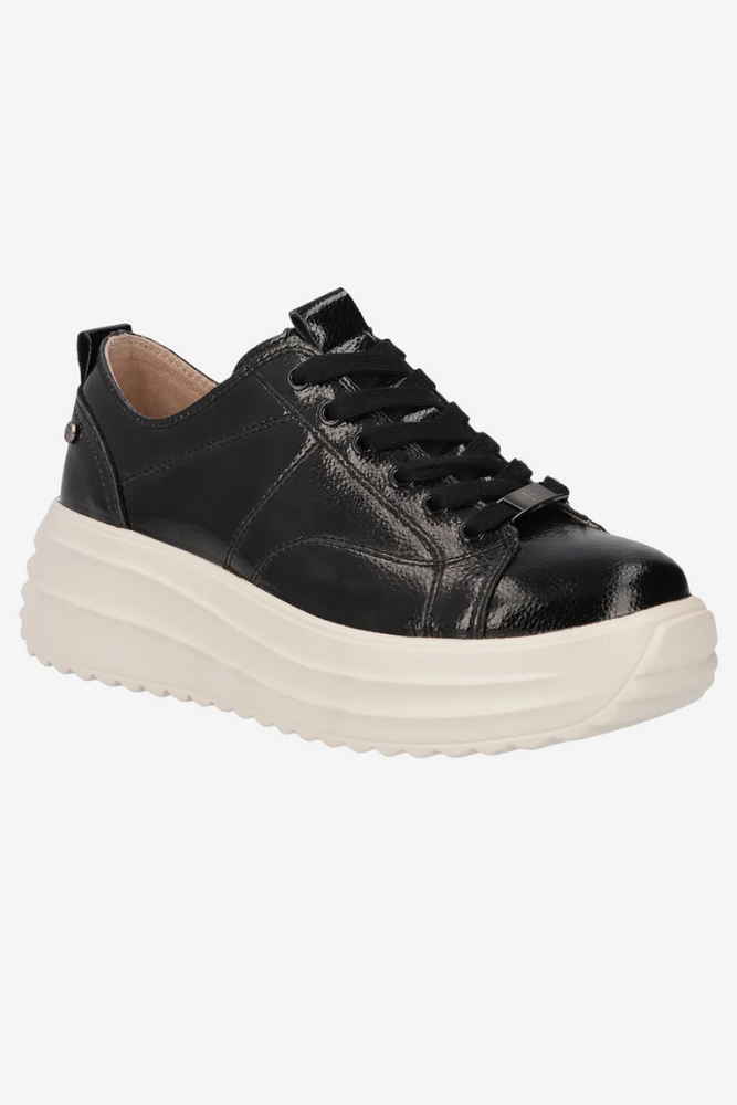 Skórzane lekkie sneakersy na koturnie z platformą Filippo