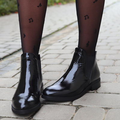 Botki skórzane sztyblety czarne Acord