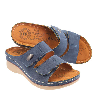 Klapki granatowe regulowane rzepami Evento