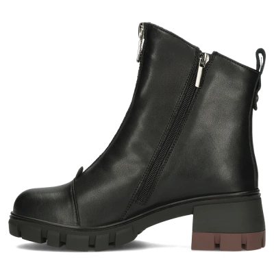 Чорні шкіряні ботильйони Filippo на блискавці спереду