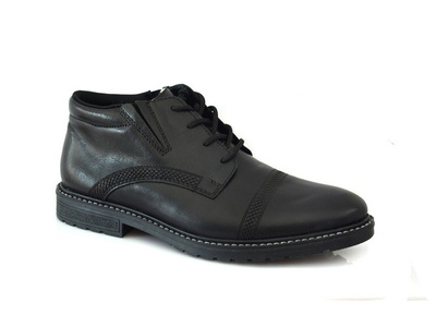 Trzewiki RIEKER B5348-00 czarne sznurowane
