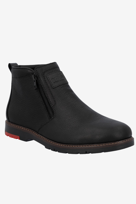 Чоловічі утеплені чорні шкіряні черевики Rieker