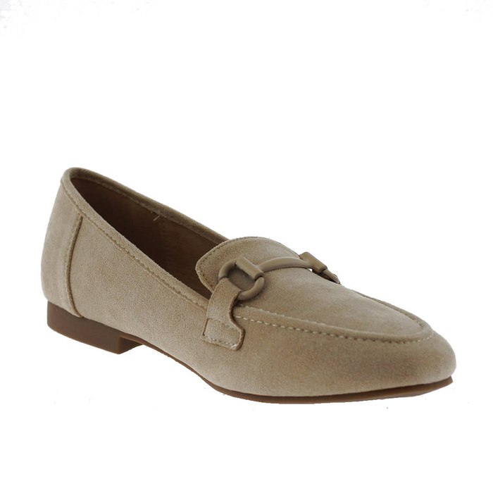 Жіночі бежеві замшеві мокасини сліпони