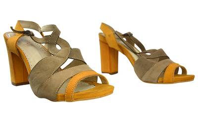 Sandały Simen 6554 beżowo - żółte