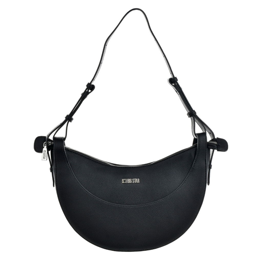 Жіноча чорна сумка-почтальон з ремінцем Big Star