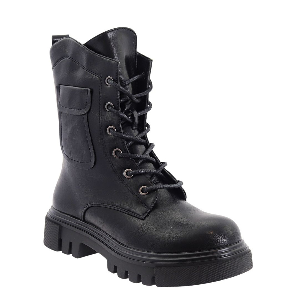 Чоботи жіночі чорні на шнурівці M. Daszyński