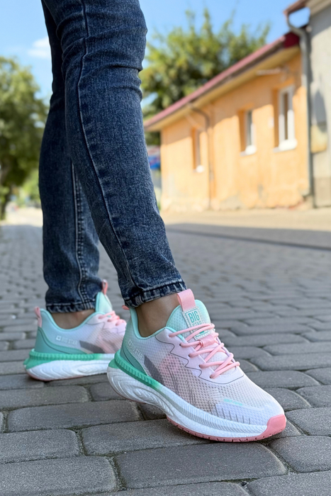 Sneakersy przewiewne zielone lekkie sznurowane Big Star