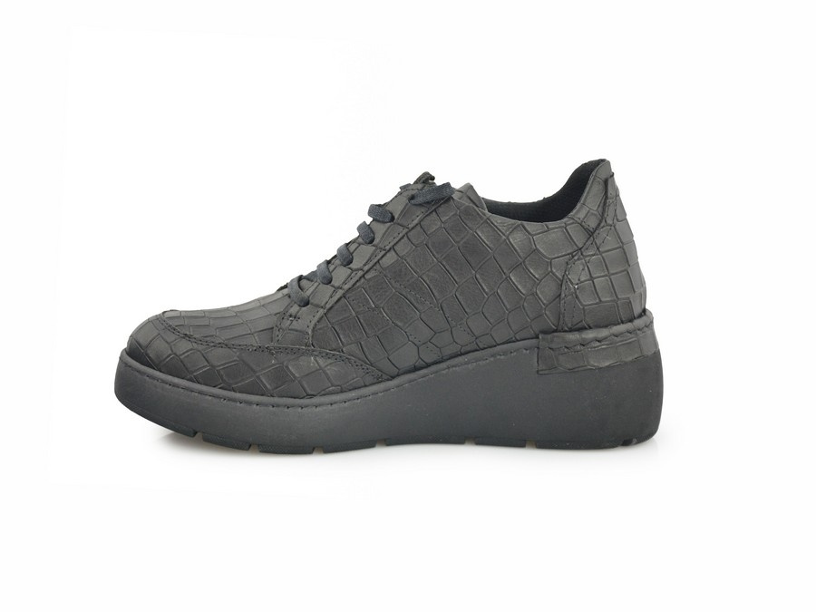 Sneakersy BOCCATO 0382-1026 czarny motyw krokodyla