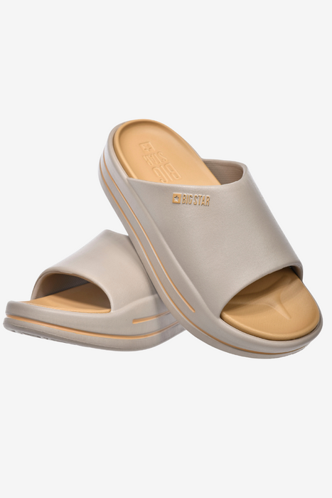 Beżowe klapki damskie na platformie Big Star