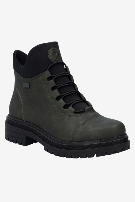 Жіночі бордові лаковані утеплені чоботи Rieker