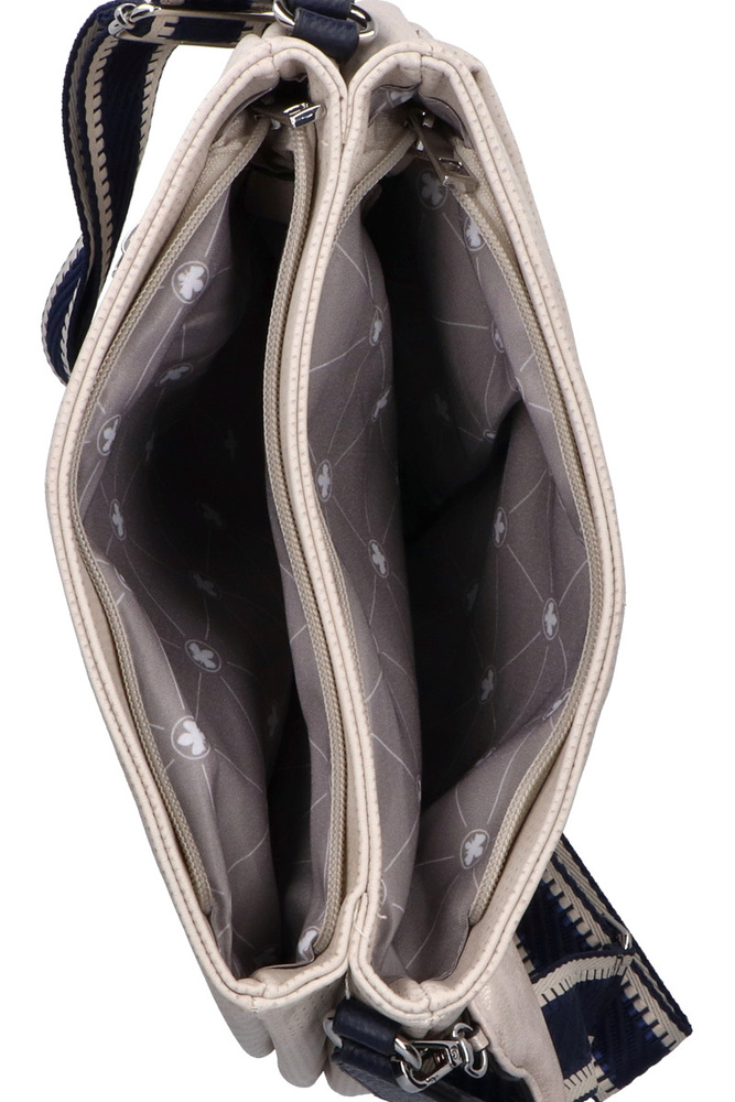 Бежева жіноча двокамерна сумка-почтальон з ремінцем Rieker 