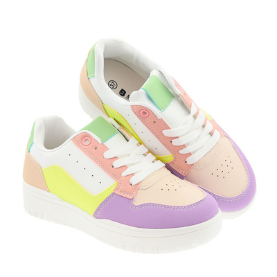 Kolorowe sneakersy damskie sznurowane