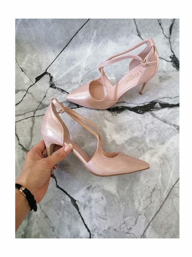 VISCONI 7400TSA/239-S-2 (OBL) туфлі на шпильці, атласно-рожевий