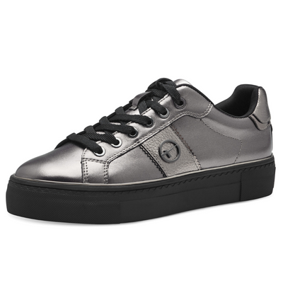 Шкіряні металеві кросівки на платформі Tamaris