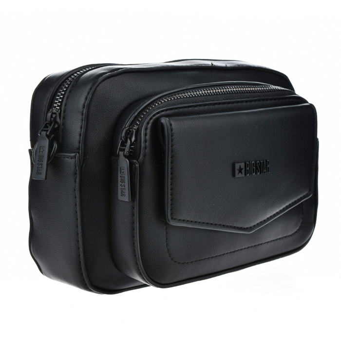 Маленька чорна сумка з відділеннями та ремінцем Big Star