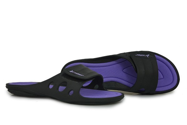 Klapki Rider na rzep fioletowo-czarne 80923-22617