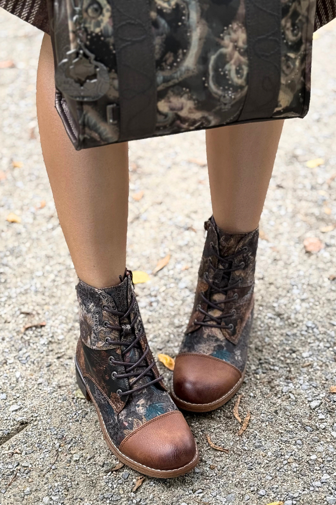 Барвисті шкіряні жіночі ботильйони Rieker 