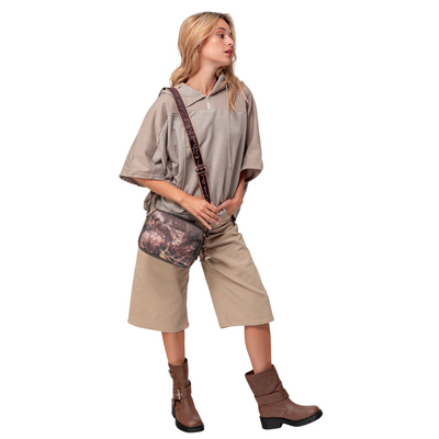 Маленька коричнева двокамерна сумка на блискавці Anekke 