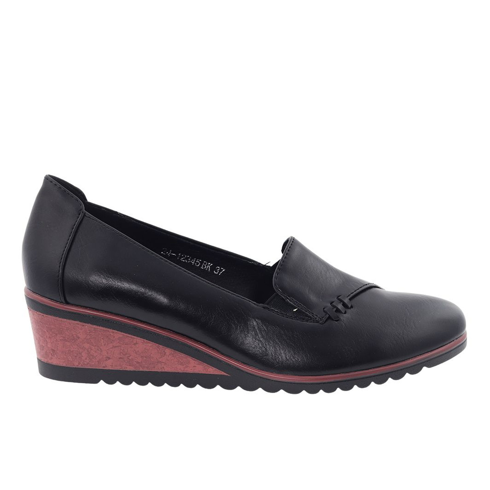 Чорні жіночі туфлі на танкетці Potocki 