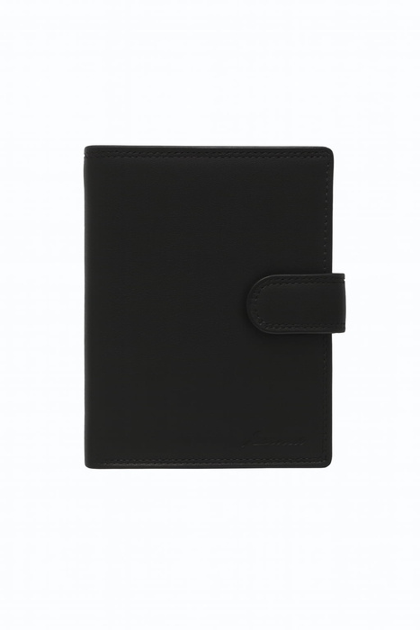 Portfel męski mały na zatrzask czarny