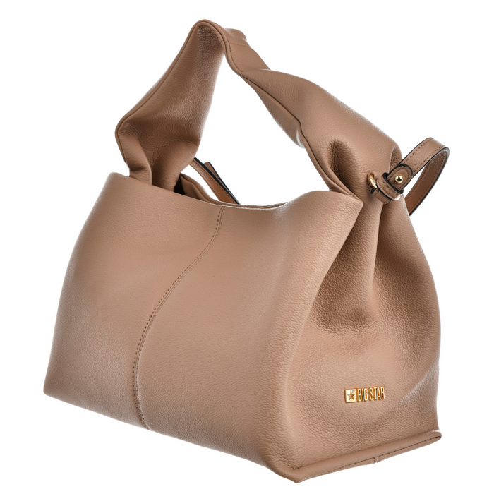 Beżowa elegancka pojemna torebka damska Big Star