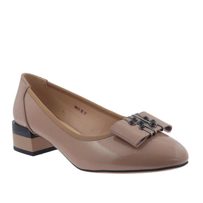 Бежеві лаковані човники з колодкою Vinceza